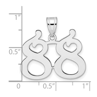 14k White Gold Polished Number 88 Pendant