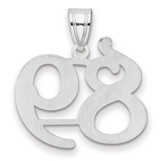 14k White Gold Polished Number 89 Pendant