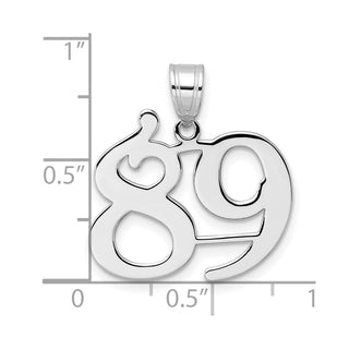 14k White Gold Polished Number 89 Pendant