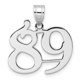 14k White Gold Polished Number 89 Pendant