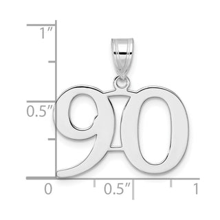 14k White Gold Polished Number 90 Pendant