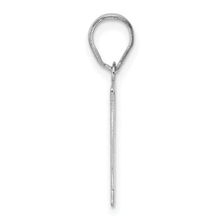 14k White Gold Polished Number 91 Pendant