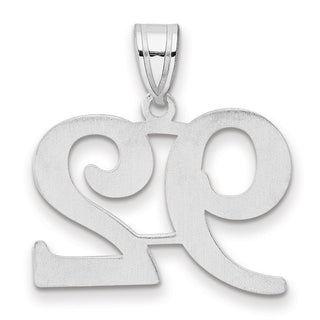 14k White Gold Polished Number 92 Pendant