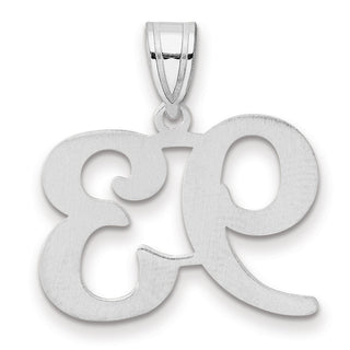 14k White Gold Polished Number 93 Pendant