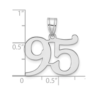 14k White Gold Polished Number 95 Pendant
