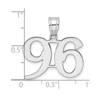 14k White Gold Polished Number 96 Pendant