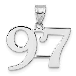 14k White Gold Polished Number 97 Pendant