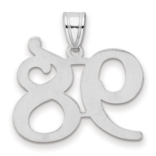 14k White Gold Polished Number 98 Pendant