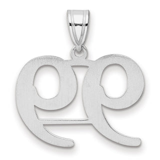 14k White Gold Polished Number 99 Pendant