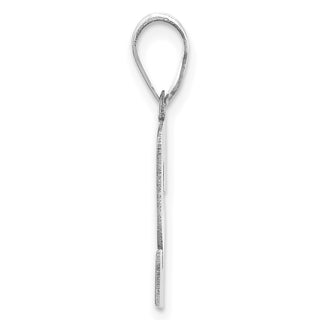 14k White Gold Polished Block Number 2 Pendant