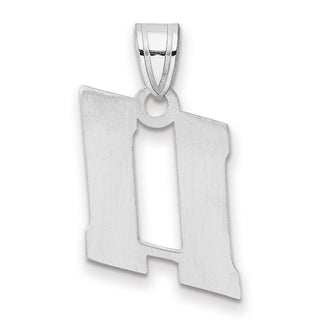 14k White Gold Polished Block Number 11 Pendant