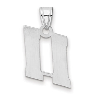 14k White Gold Polished Block Number 11 Pendant