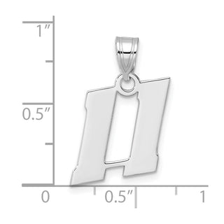 14k White Gold Polished Block Number 11 Pendant