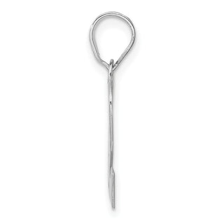 14k White Gold Polished Block Number 12 Pendant