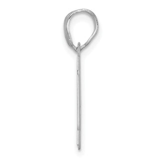 14k White Gold Polished Block Number 15 Pendant