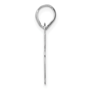 14k White Gold Polished Block Number 16 Pendant