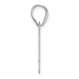 14k White Gold Polished Block Number 19 Pendant