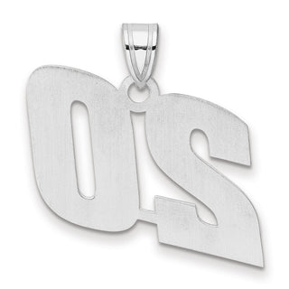 14k White Gold Polished Block Number 20 Pendant