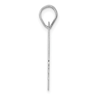 14k White Gold Polished Block Number 21 Pendant