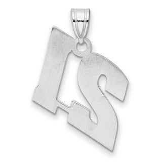14k White Gold Polished Block Number 21 Pendant