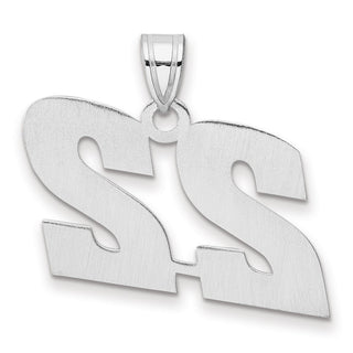 14k White Gold Polished Block Number 22 Pendant