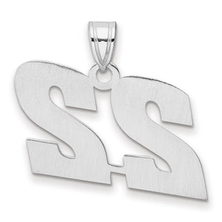 14k White Gold Polished Block Number 22 Pendant