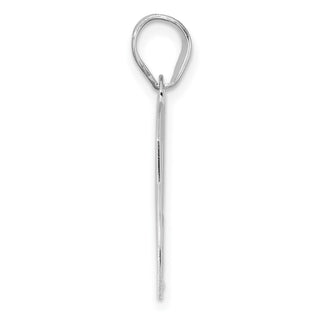 14k White Gold Polished Block Number 23 Pendant