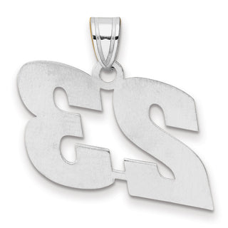 14k White Gold Polished Block Number 23 Pendant
