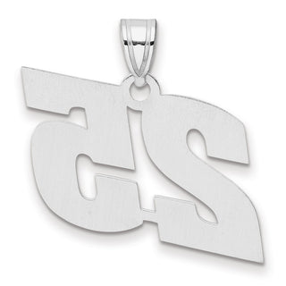 14k White Gold Polished Block Number 25 Pendant