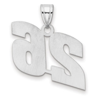 14k White Gold Polished Block Number 26 Pendant