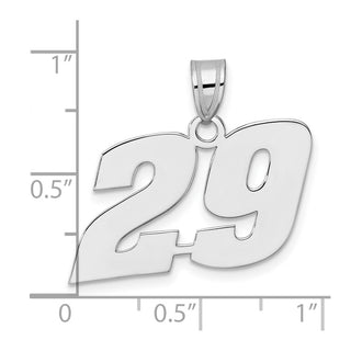 14k White Gold Polished Block Number 29 Pendant