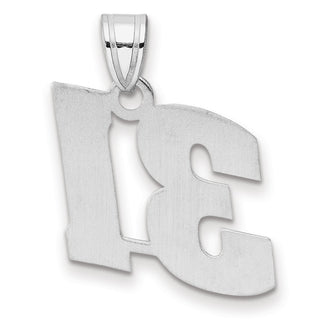 14k White Gold Polished Block Number 31 Pendant