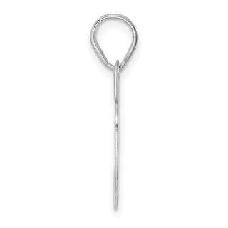 14k White Gold Polished Block Number 36 Pendant