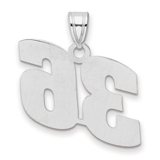 14k White Gold Polished Block Number 36 Pendant