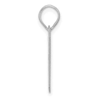 14k White Gold Polished Block Number 37 Pendant