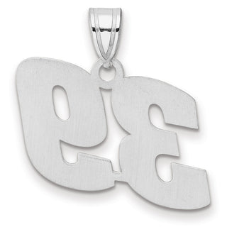 14k White Gold Polished Block Number 39 Pendant