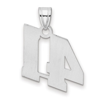 14k White Gold Polished Block Number 41 Pendant