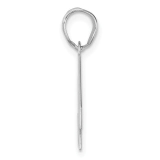 14k White Gold Polished Block Number 42 Pendant