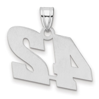 14k White Gold Polished Block Number 42 Pendant
