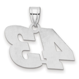 14k White Gold Polished Block Number 43 Pendant