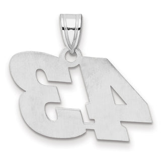 14k White Gold Polished Block Number 43 Pendant