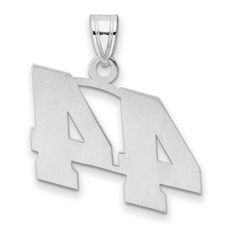 14k White Gold Polished Block Number 44 Pendant