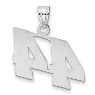 14k White Gold Polished Block Number 44 Pendant