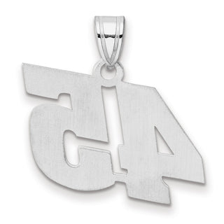14k White Gold Polished Block Number 45 Pendant