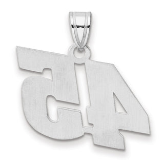 14k White Gold Polished Block Number 45 Pendant