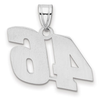 14k White Gold Polished Block Number 46 Pendant