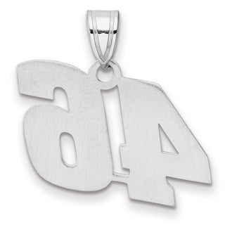 14k White Gold Polished Block Number 46 Pendant