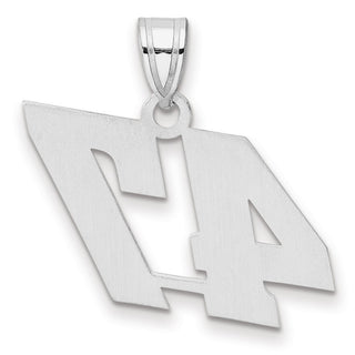 14k White Gold Polished Block Number 47 Pendant