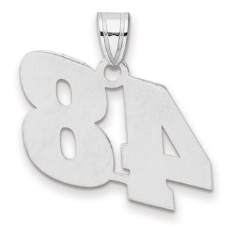 14k White Gold Polished Block Number 48 Pendant