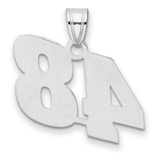 14k White Gold Polished Block Number 48 Pendant